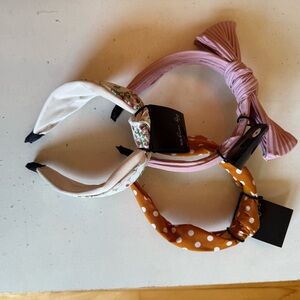 3-Pack NWT Headbands | Floral, Polka Dots & Pleated Pink | Cottagecore & Retro